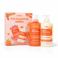 KUNDAL Pink Grapefruit Edition Honey & Macadamia Body Wash 500ml & Body Lotion 500ml