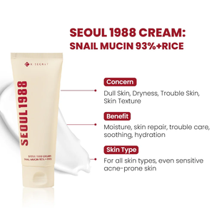 K-SECRET SEOUL 1988 Cream : Snail Mucin 93% + Rice 100ml